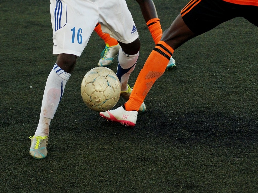 playing football